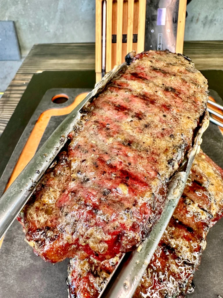 perfect sear on an onion butter steak