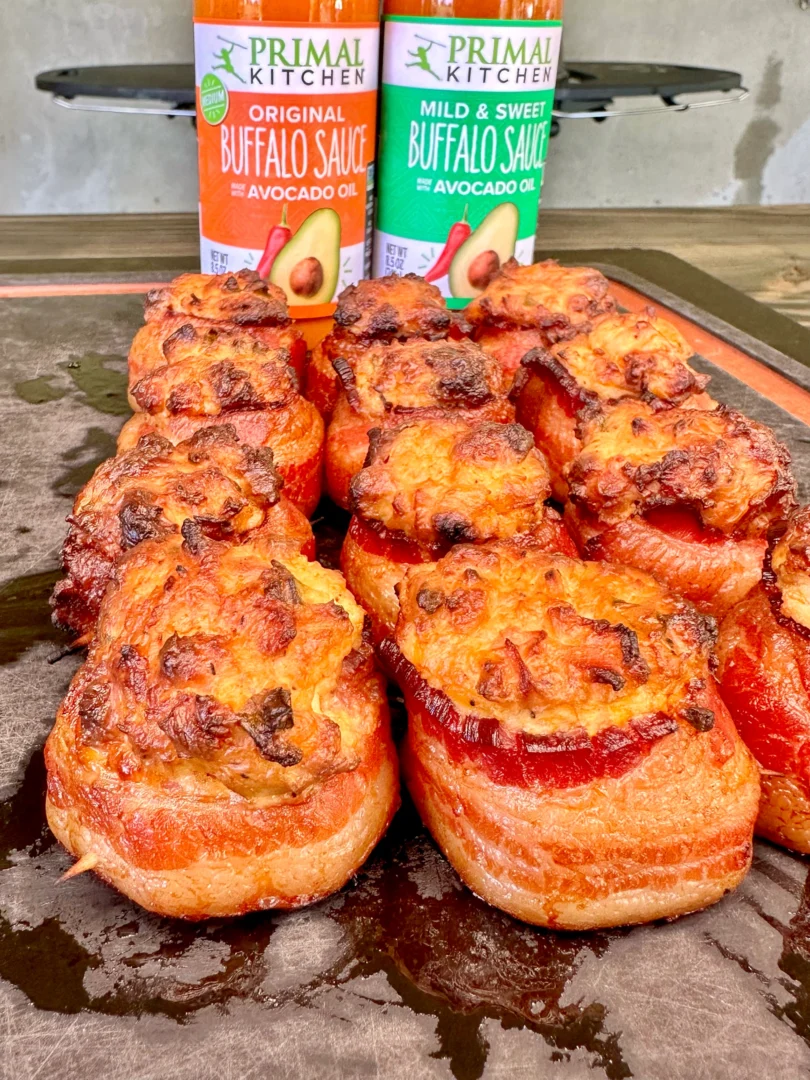 bacon wrapped buffalo chicken bites