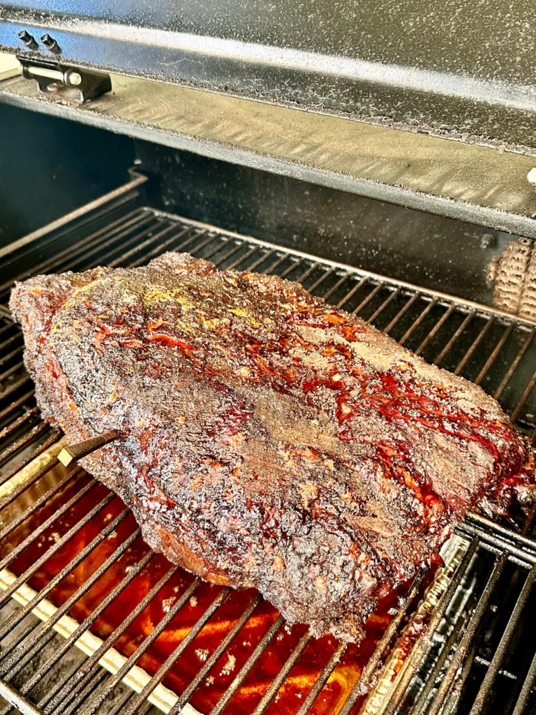 smoked brisket on a smoker 