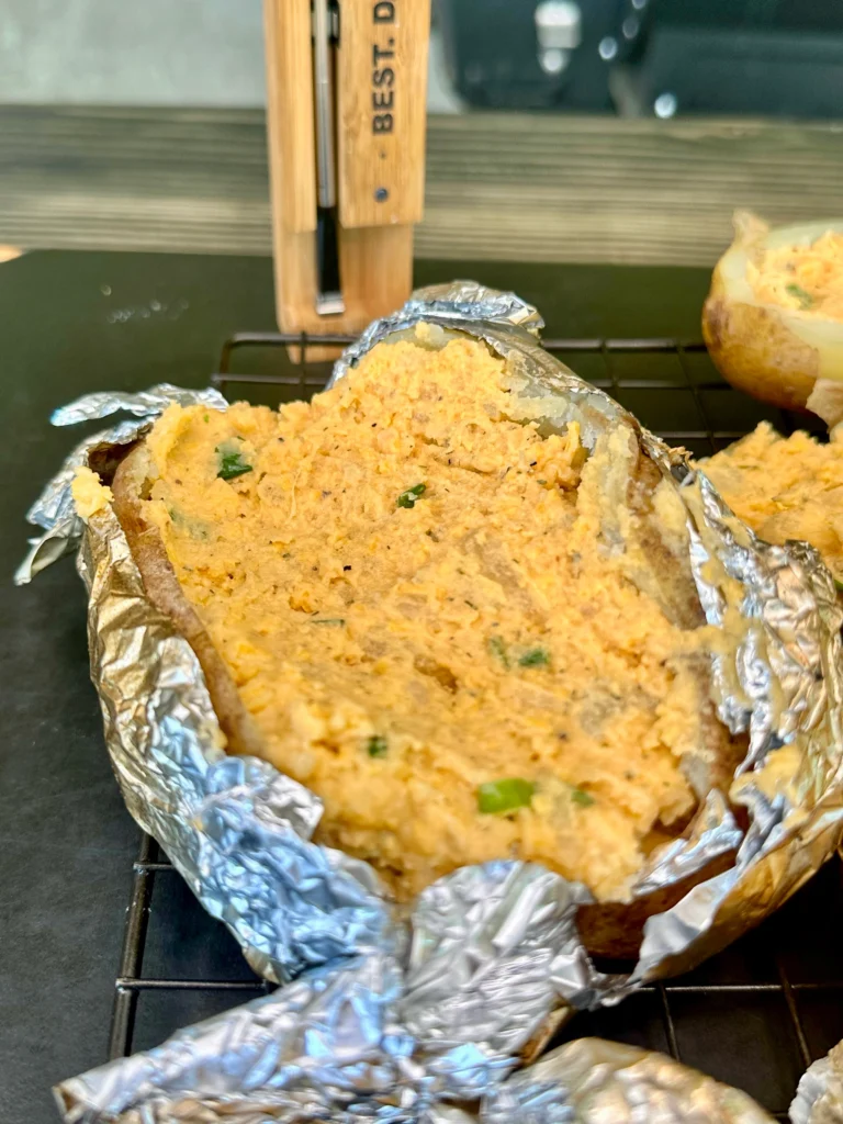 twice baked potato in foil