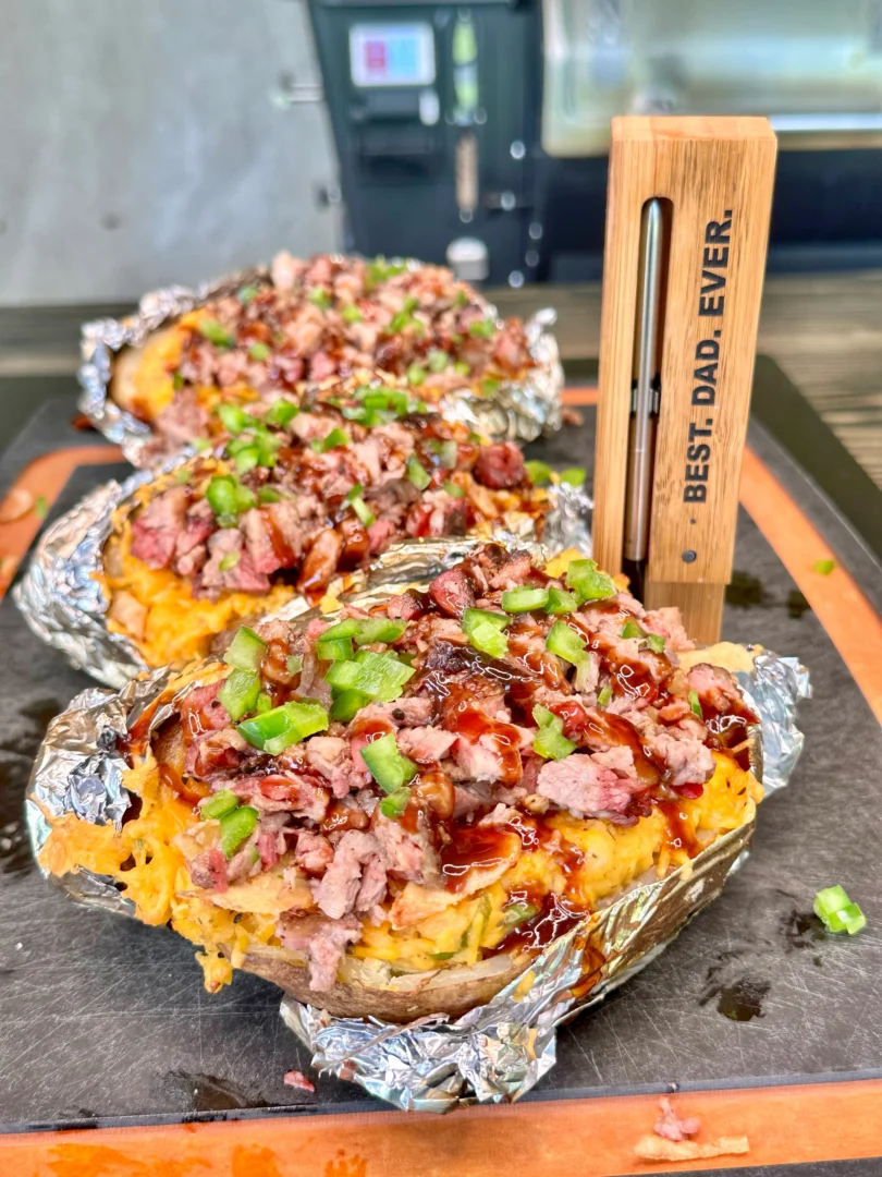 brisket loaded baked potatoes