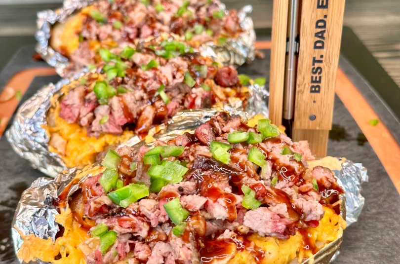 brisket loaded baked potatoes