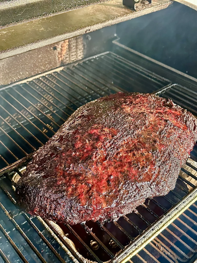 smoked brisket on the pellet smoker