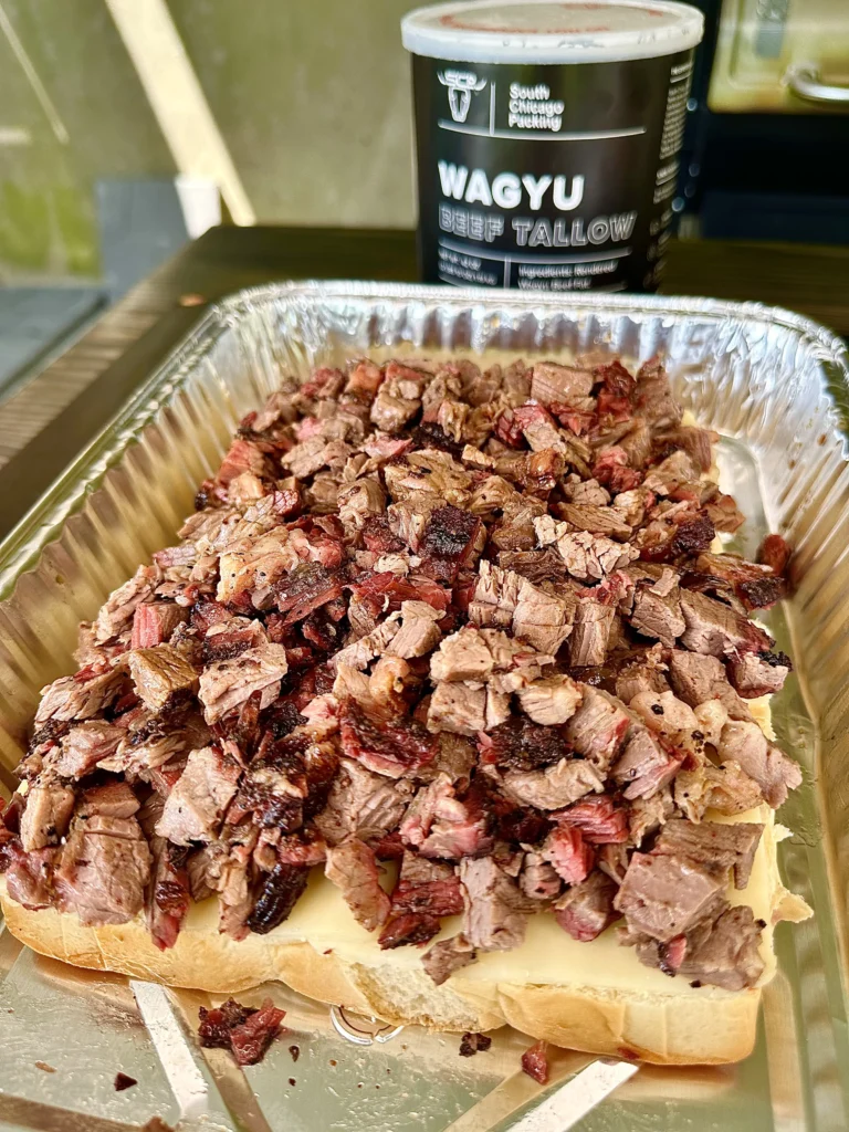smoked brisket on buns for sliders