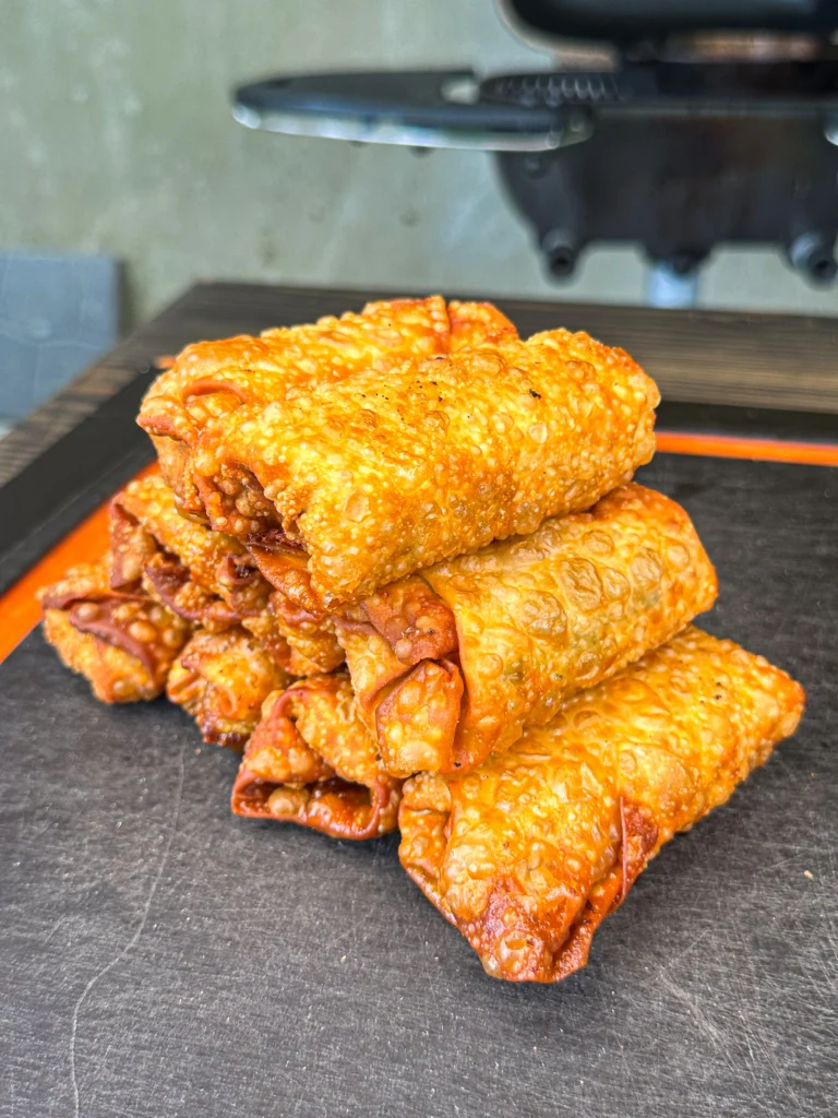 egg wraps on a cuttin board