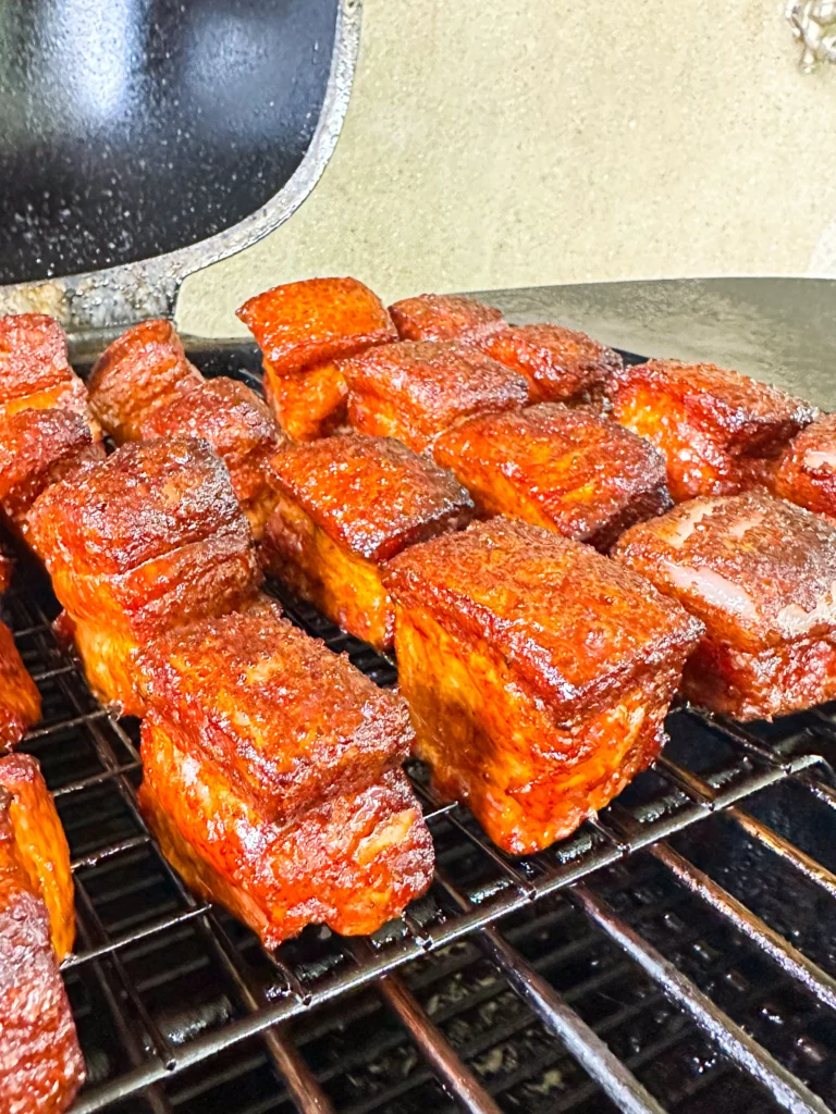 smoking a pork belly in a pk grill