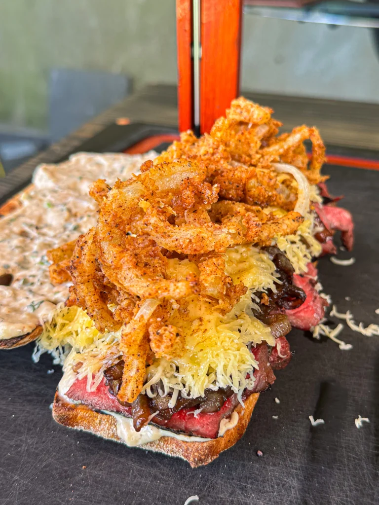 the best steak sandwich getting finished