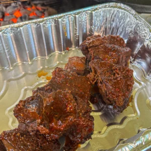birria beef in a pan
