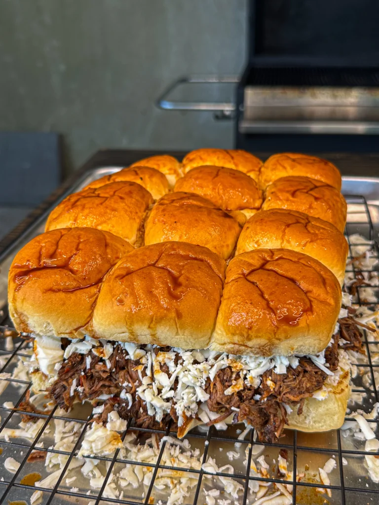 up close on the birria sliders