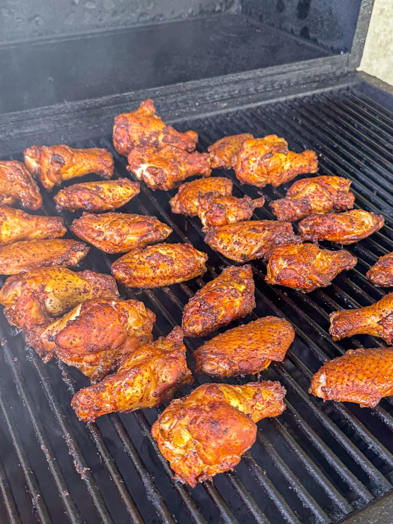 smoking chicken wings