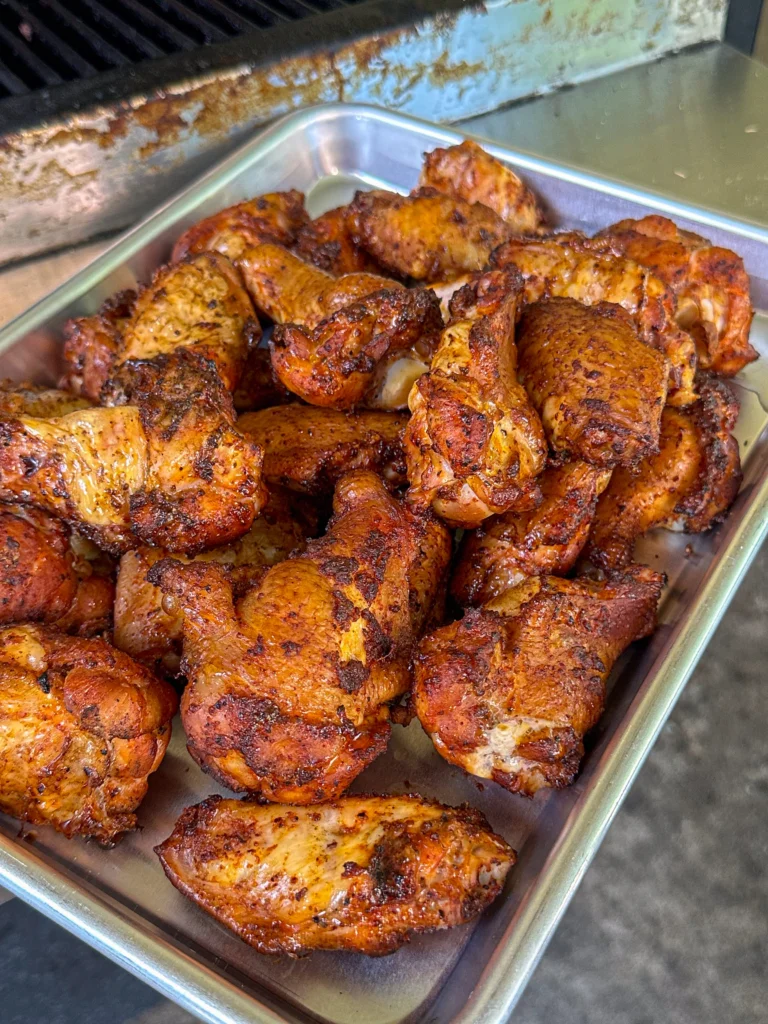 wings on a baking sheet