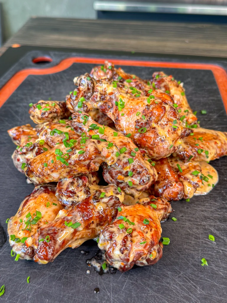 smoked and fried chicken wings