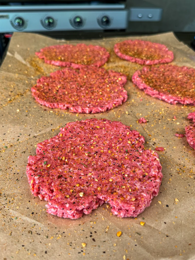 patties on parchment paper