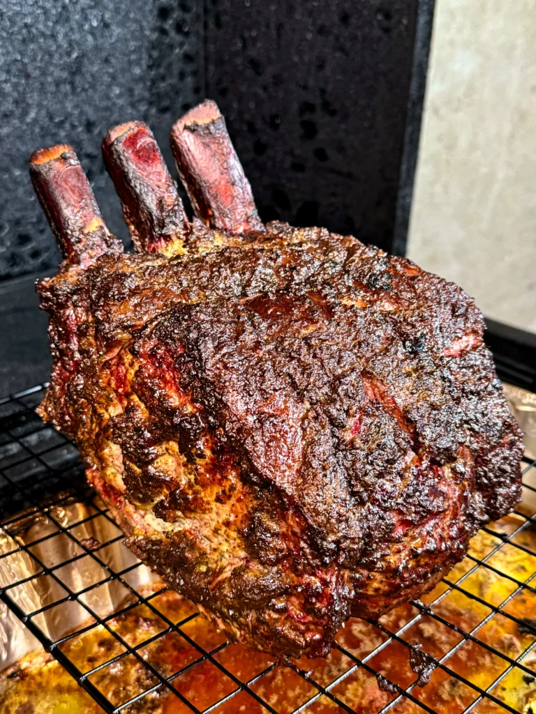 smoked prime rib in hasty bake