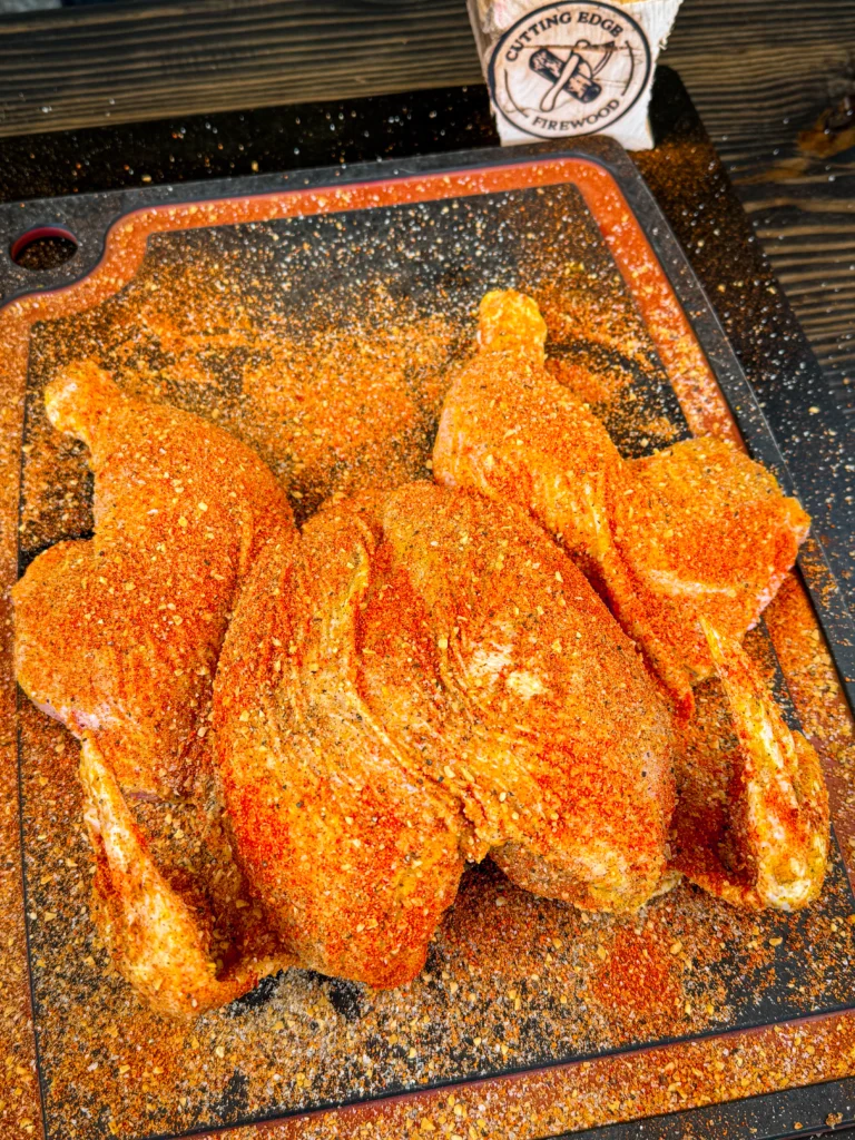preparing the chicken 