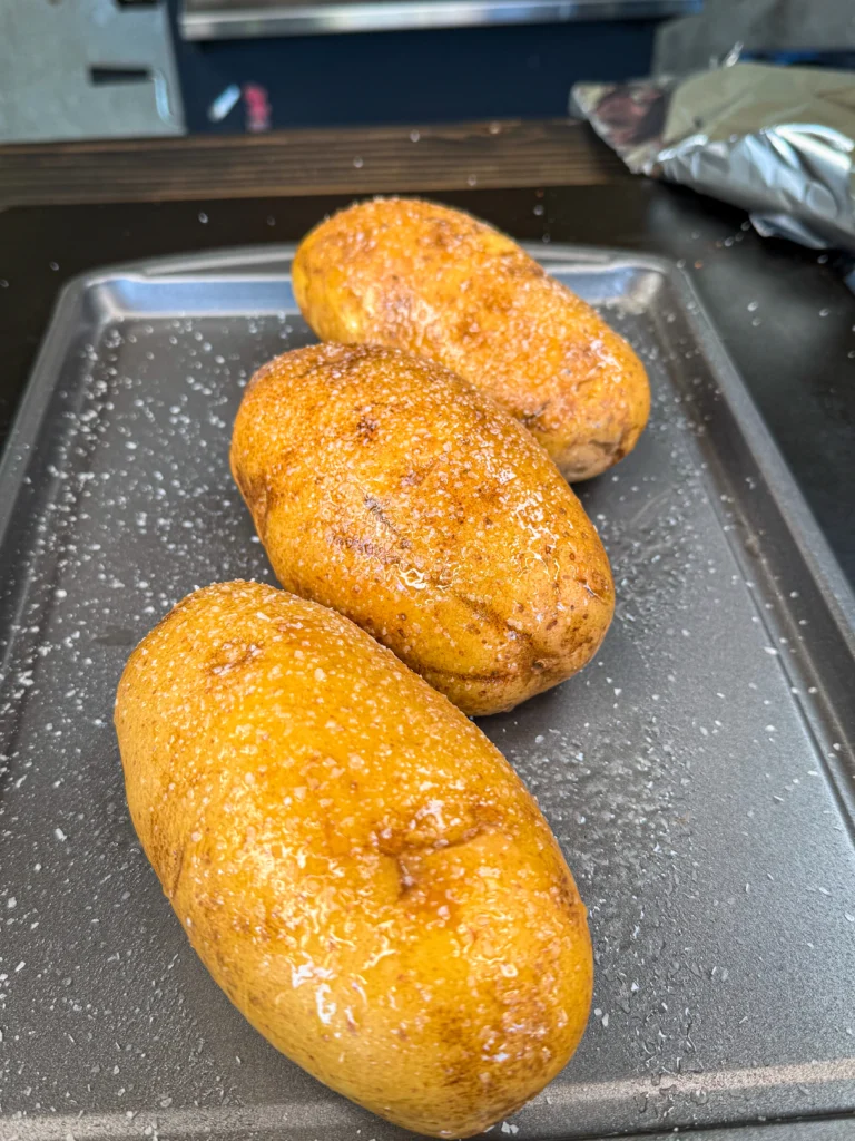 preparing the potatoes