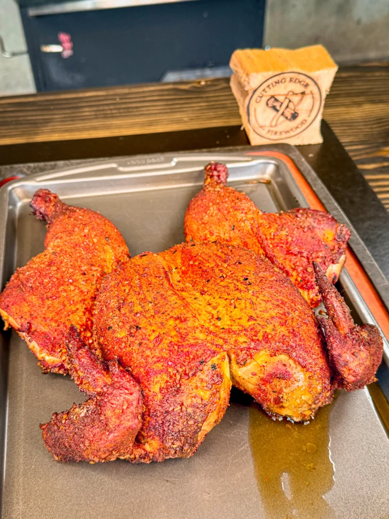 chicken resting in a pan