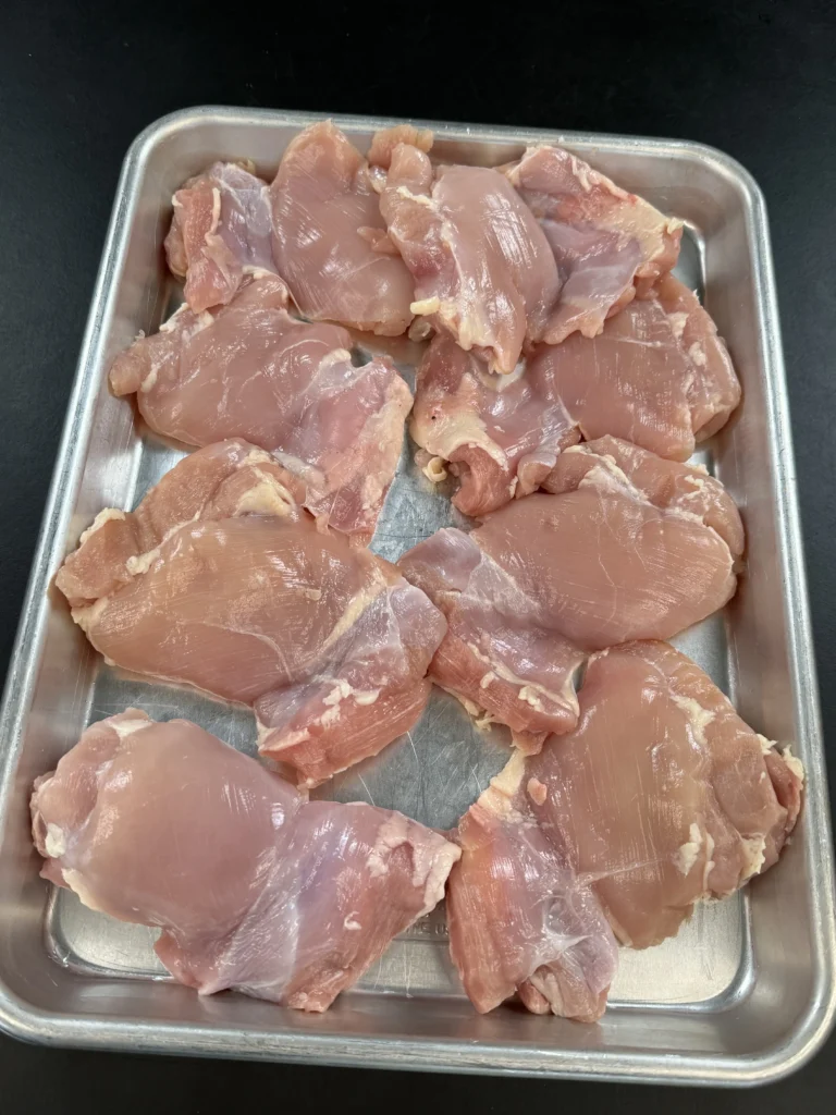 chicken thighs in a pan