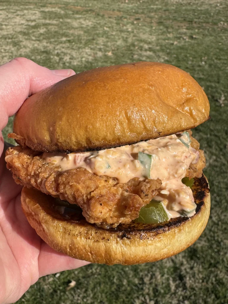 pimento fried chicken sandwich
