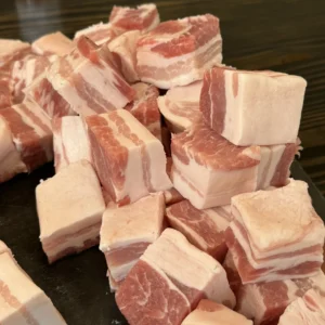 cut up pork belly before smoking