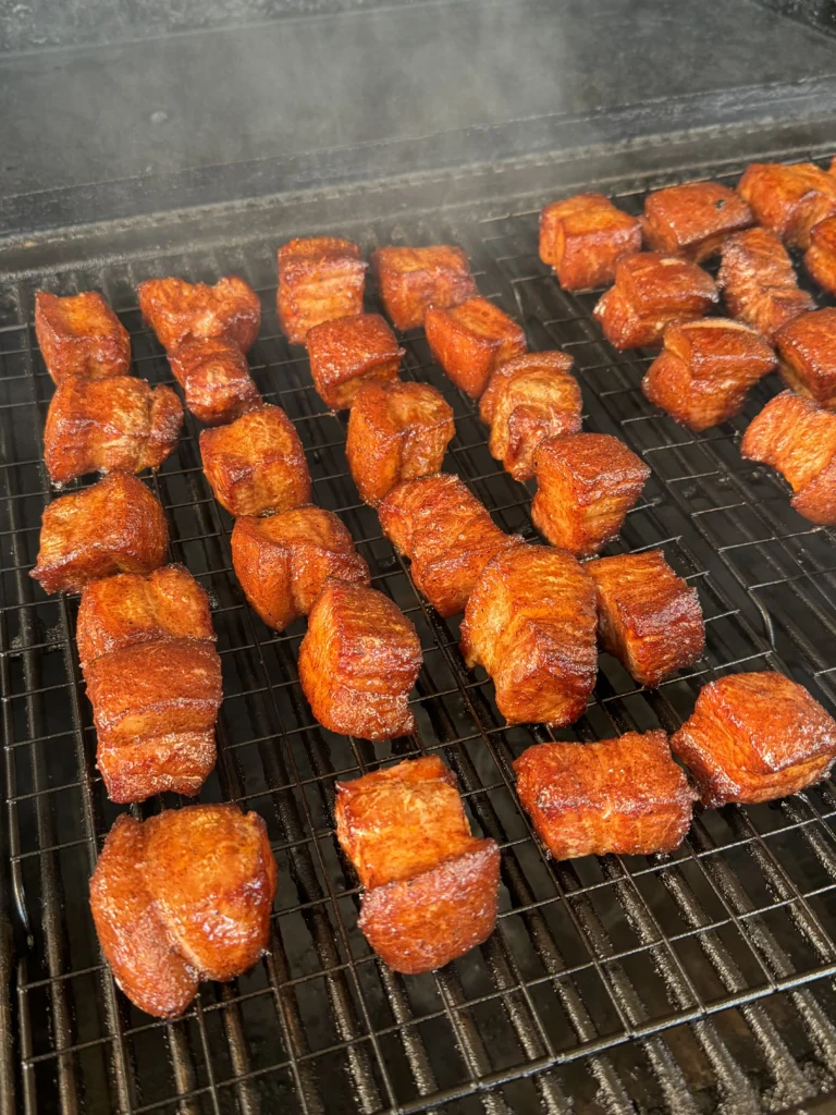 smoking pork belly on the smoker