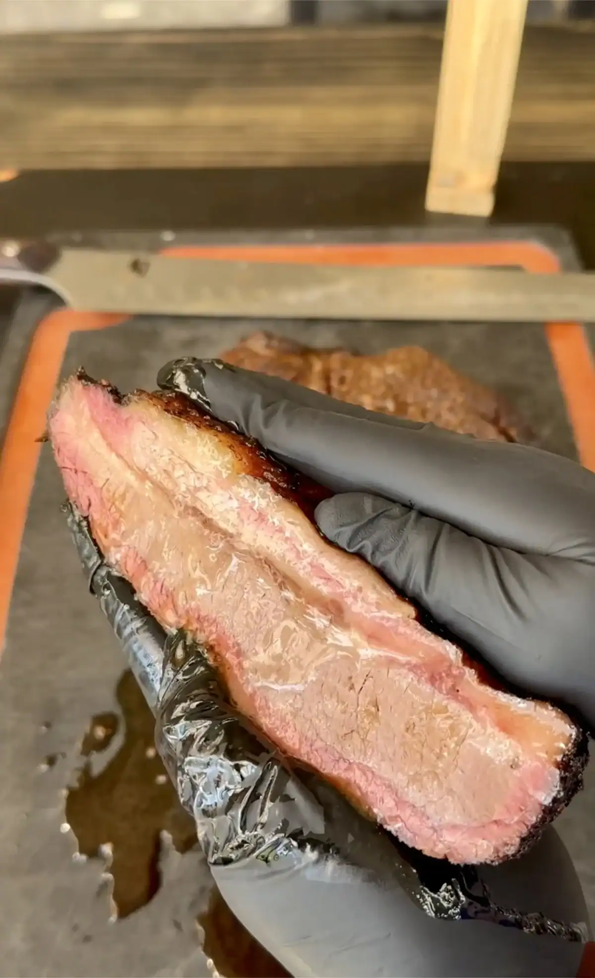 smoking a brisket for the brisket melt