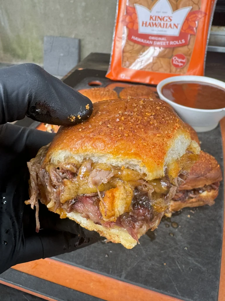dipped beef bbq sliders