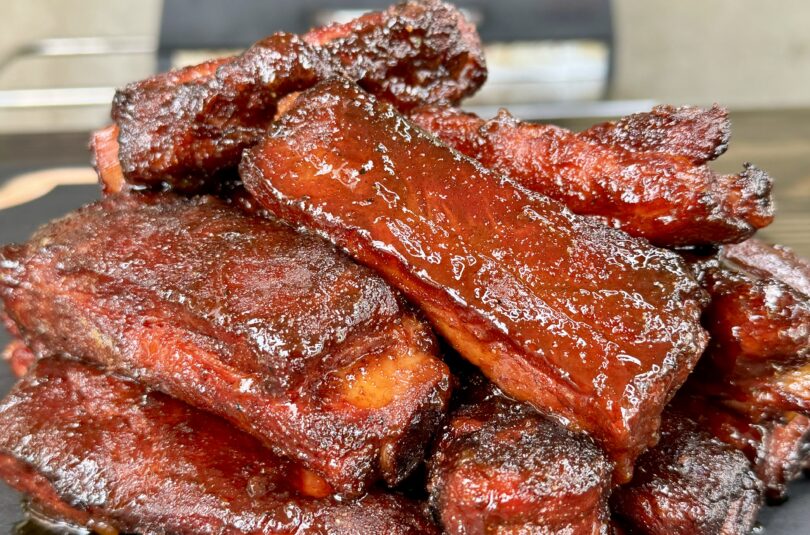 Sweet Heat Peach Party Ribs