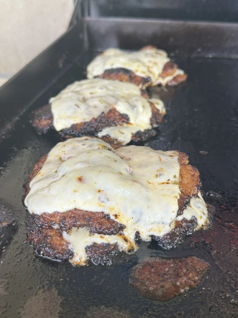 cheese on the patties for a patty melt