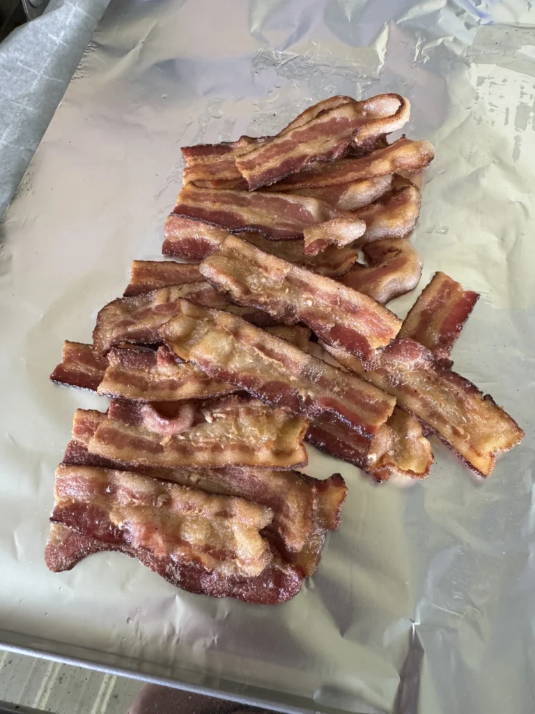 cooked bacon for the patty melt