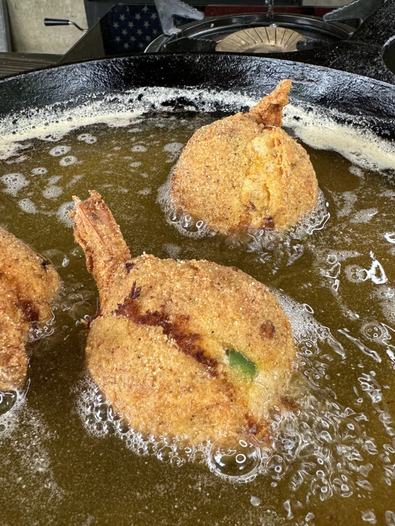 deep fried shrimp stuffed jalapeno popper