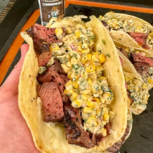 elote steak tacos
