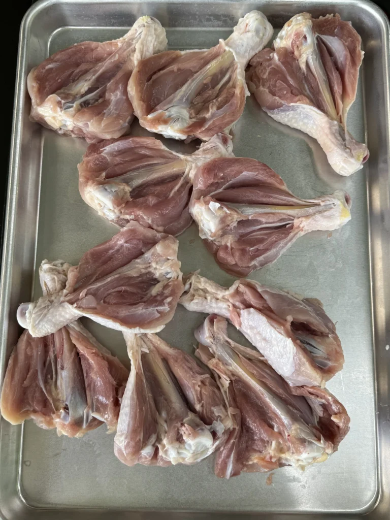 butterflying the chicken drum legs