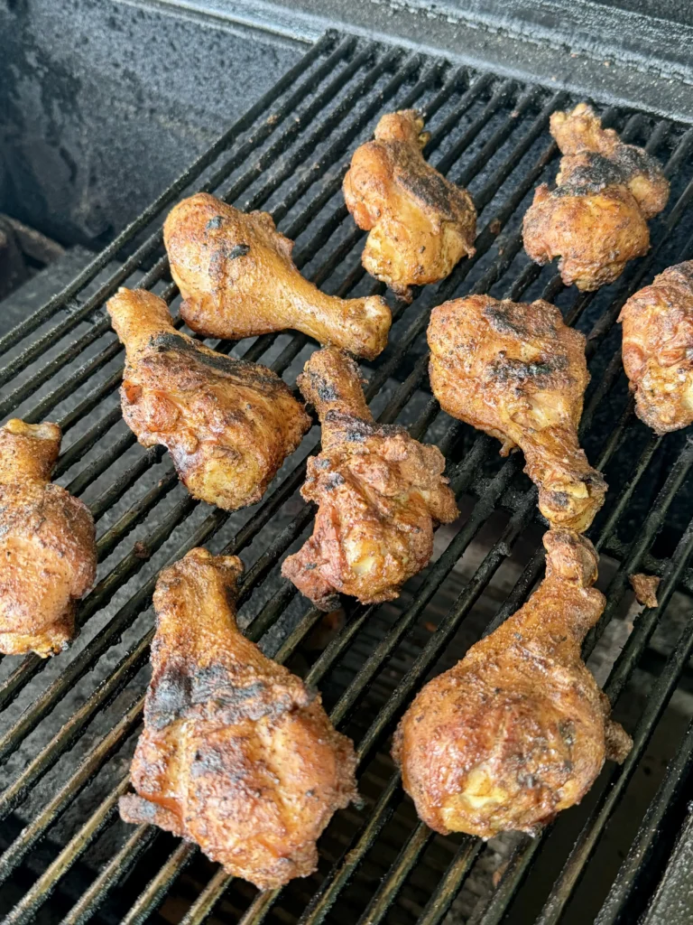 grilling the chicken over medium heat