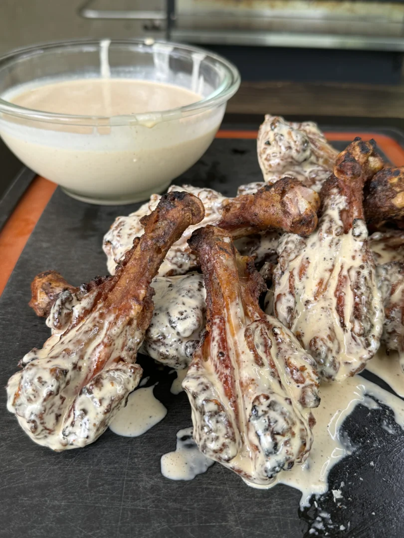 chicken with an alabama white sauce