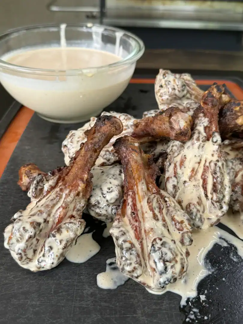 chicken with an alabama white sauce