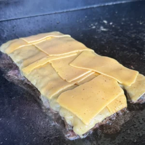 cheese on the slider meat