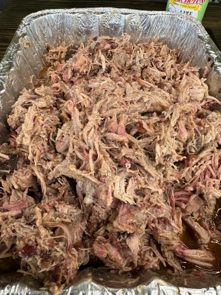 pulled pork in a pan