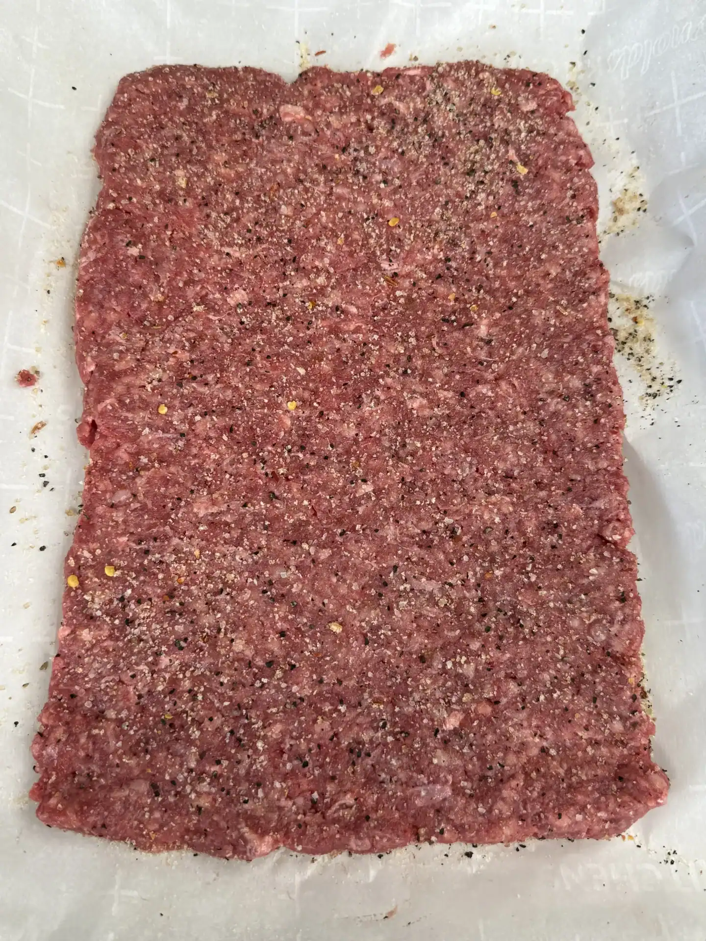 patty mixture on wax paper