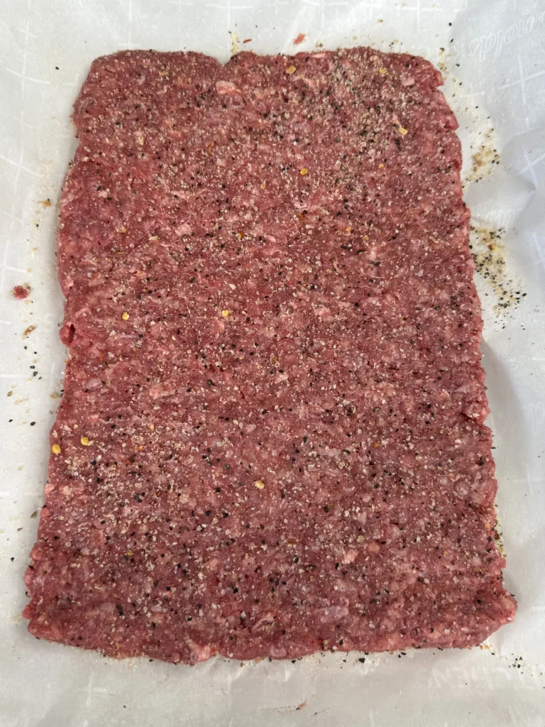 patty mixture on wax paper