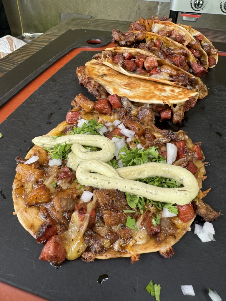finalized tacos on the grill