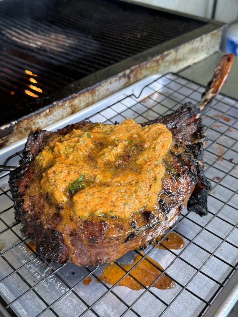 resting steak with butter