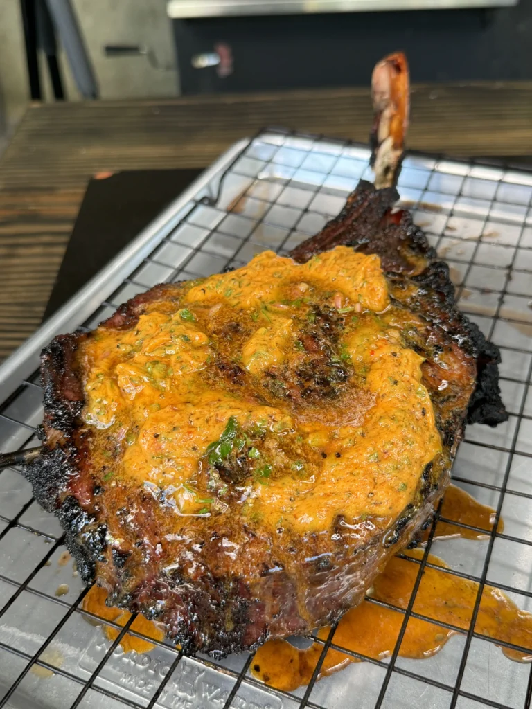 giant ribeye with sriracha butter