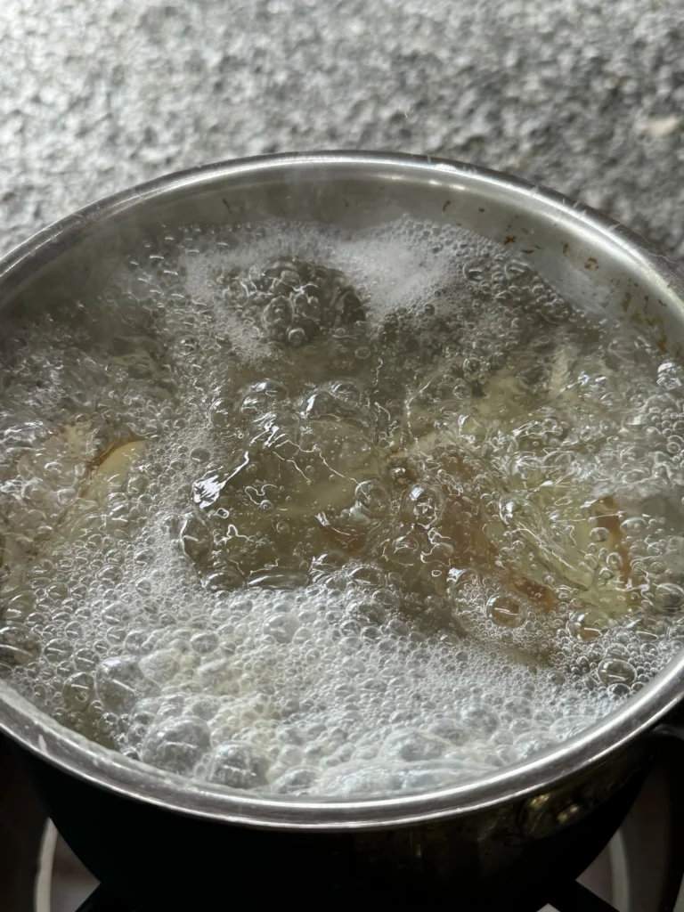 boiling water for the potato wedges