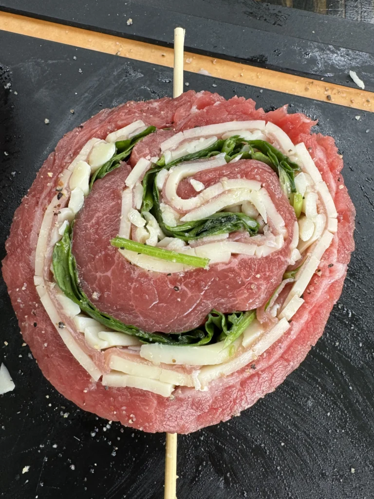 cheese filled steak pinwheel