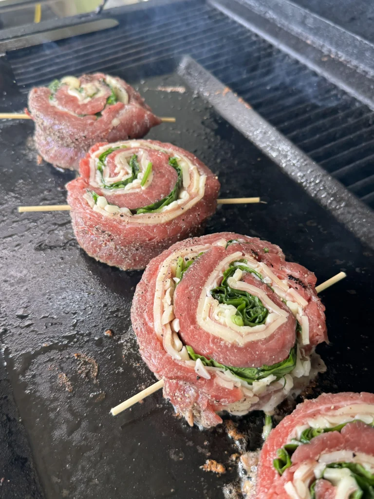 grilling the meat