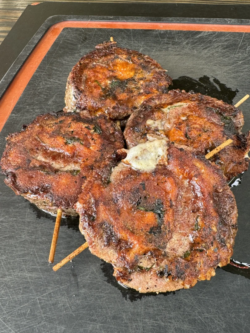 Grilled steak pinwheel