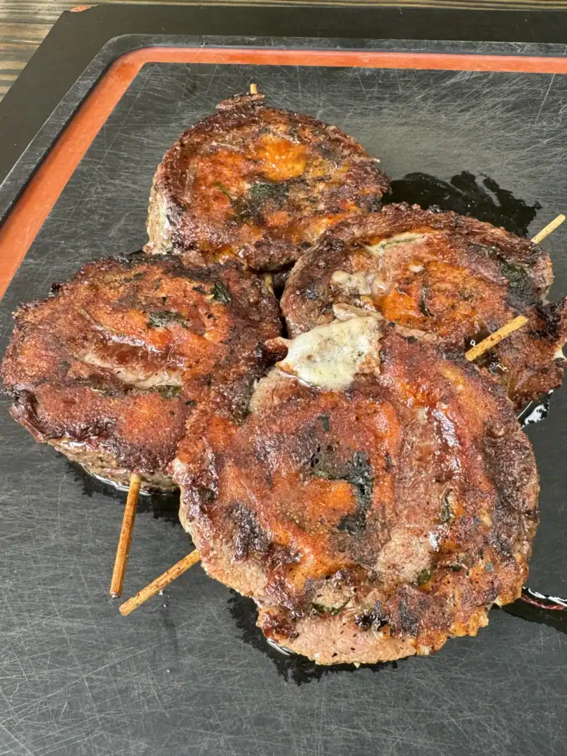 Grilled steak pinwheel