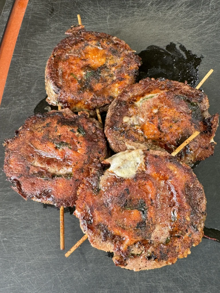 up close of the finished meat