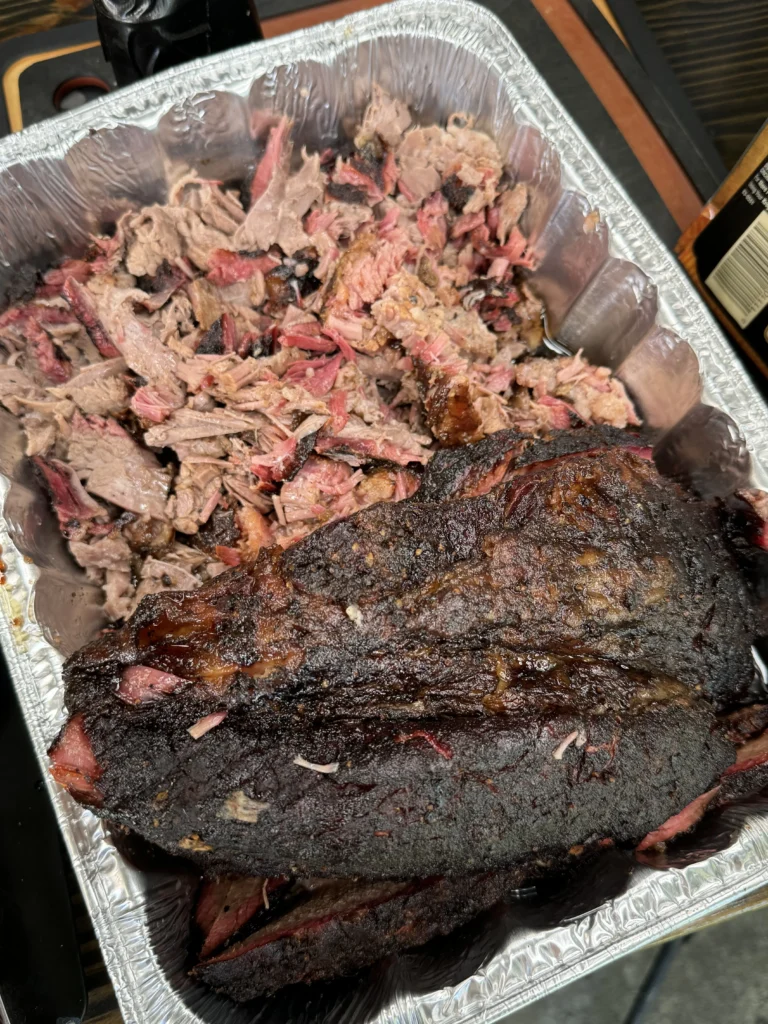 brisket in a metal pan